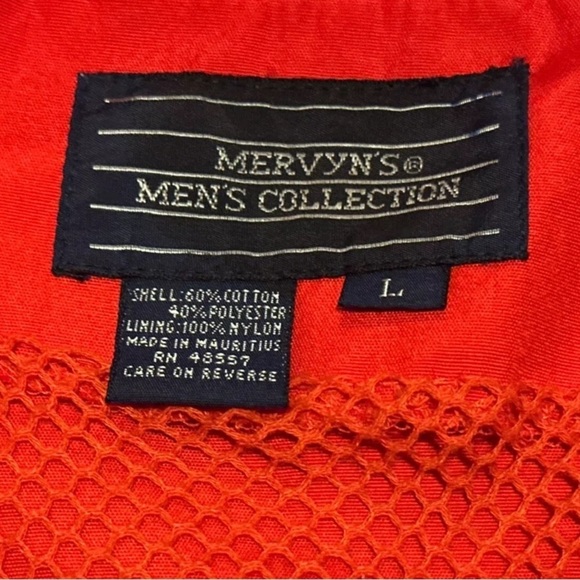 VTG Holiday Red Mervyns Mens Collection Lined Airvent Bomber Nylon Jacket Large - Picture 4 of 5